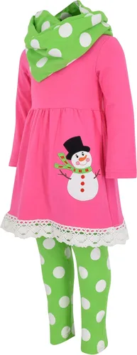 Miniatura 2 de Unique Baby Conjunto de 5 leggings a juego para niñas de 3 piezas