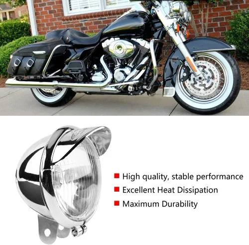 Miniatura 2 de Fydun Focos cromados para motocicleta, Supplementari Moto - DC 12V motocicleta universal antiniebla faro lámpara de faro retro instalación auxiliar