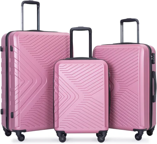 Travelhouse Juego de equipaje, maletas rígidas expandibles de 24 pulgadas28 pulgadas, 20 pulgadas, juego de 3 piezas de equipaje de viaje con ruedas