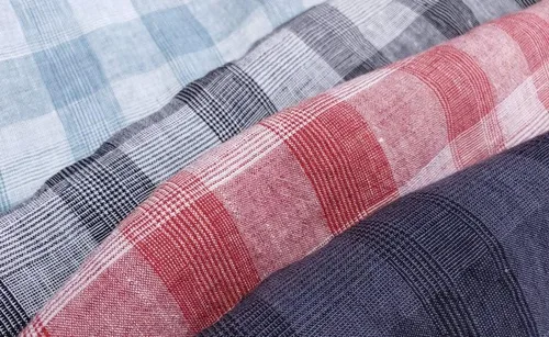 Miniatura 5 de Tela de lino 100% con patrón de tartán negro y tela de lino Material suave al tacto y ligero, ideal para ropa, manualidades y decoración del hogar