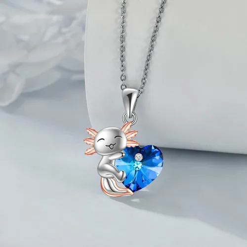 Miniatura 3 de JERWLI Collar con colgante de vaca de las tierras altasratas de Axolotlratarata, plata de ley 925, regalo de joyería de animales lindos para mujeres