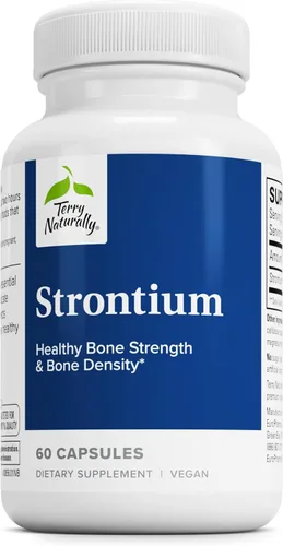 Terry Naturally Estroncio - Apoyo a la salud y la fuerza ósea - Suplemento con cápsulas veganas - Suplemento de salud con citrato de estroncio para