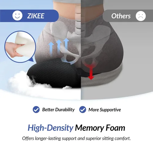 Miniatura 5 de ZIKEE - Cojín de asiento ergonómico con pendiente para muslos para largas sesiones de sentado, cojín de espuma viscoelástica para silla de oficina