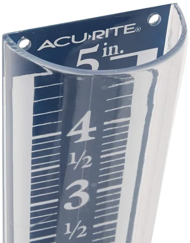 Miniatura 5 de AcuRite 00850A2, Pluviómetro con Lupa, Fácil de Leer, Capacidad de 5 pulgadas, Azul