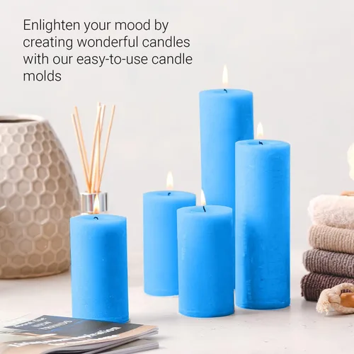 Miniatura 6 de Juego de 4 moldes de velas para hacer velas, moldes de cera derretida para manualidades, moldes de cera para velas