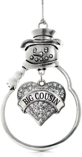 Miniatura 39 de Inspired Silver - Big Sis - Adorno de Navidad plateado - Adorno de árbol de Navidad con dije de corazón con circonita cúbica - Decoración colgante