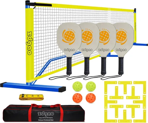 Miniatura 10 de Portable Pickleball Net Set, 22FT Regularion Size Pickle Ball Net with Paddles Set, Outdoor Pickleballs and Carry Bag, Easy Setup for Indoor