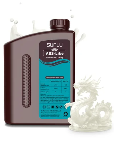 Miniatura 28 de SUNLU 1000G de resina tipo ABS para impresora 3D, fotopolímero de curado UV de 405 nm de rápido secado para impresoras 3D LCD/DLP/SLA de 2K 4K 6K
