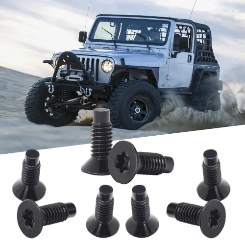 Miniatura 2 de 8 piezas de pernos estilo OEM para Jeep compatibles con Jeep Wrangler 1976-1986 CJ 1987-1995 YJ 1997-2006 TJ, tornillos Torx M8 para soportes de luz