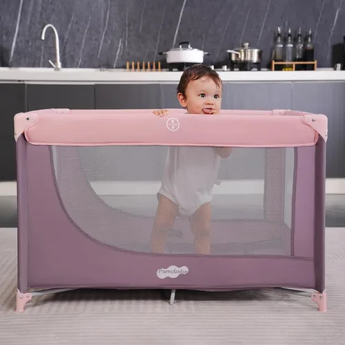 Miniatura 5 de Pamo Babe Colchón portátil para cuna de bebé, corrales de juegos Rosa