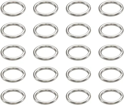 Miniatura 12 de Craftdady 1000 anillos de acero inoxidable abiertos de 0.315 in redondos de 0.039 in de grosor para fabricación de joyas