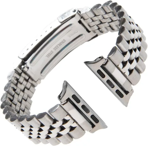 Gilden Correa de reloj de acero inoxidable extra larga sin expansión 1542-SMART, compatible con Apple Watch