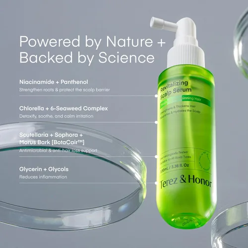 Miniatura 4 de Sérum para el cuero cabelludo en aerosol para el crecimiento del cabello - Tratamiento vegano coreano para la pérdida de cabello, adelgazamiento