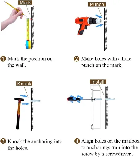 Miniatura 7 de Buzones con Cerradura Montados en la Pared Verticales – Jssmst Buzón de Correo con Cerradura de Llave y Ranura de Depósito de Capacidad Media