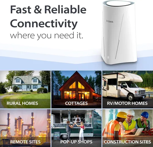 Miniatura 4 de Router WiFi 6 G530 5G NR AX3000 con ranura para tarjeta SIM, puerta de enlace celular, antenas optimizadas de alta ganancia, failover dual WAN