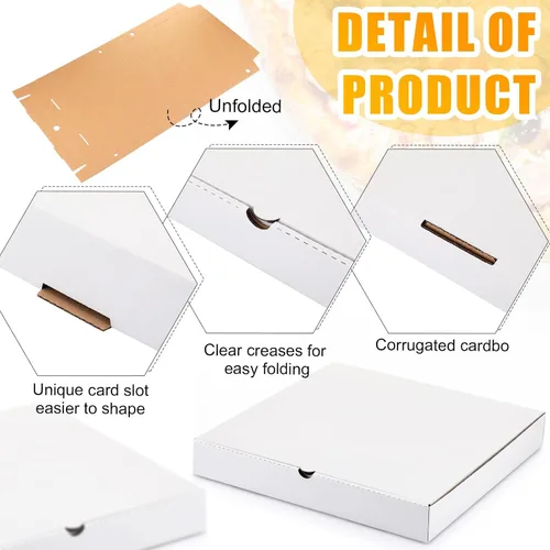 Miniatura 3 de PerKoop 100 cajas de pizza de 12 x 12 pulgadas a granel de cartón vacío de 12 pulgadas, caja de pizza cuadrada reutilizable para comida para llevar