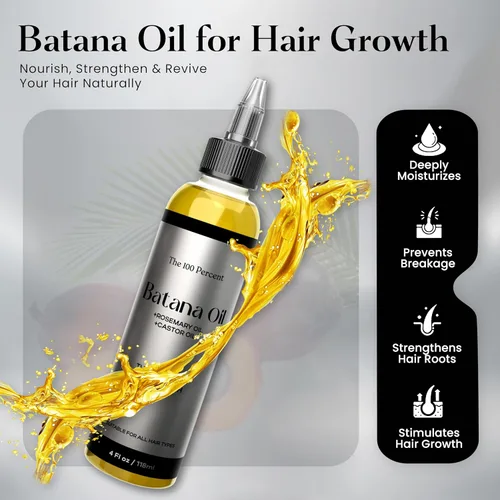 Miniatura 5 de Aceite de batana para el crecimiento del cabello, 4 onzas líquidas, aceite para el crecimiento del cabello infundido con aceite de romero, aceite