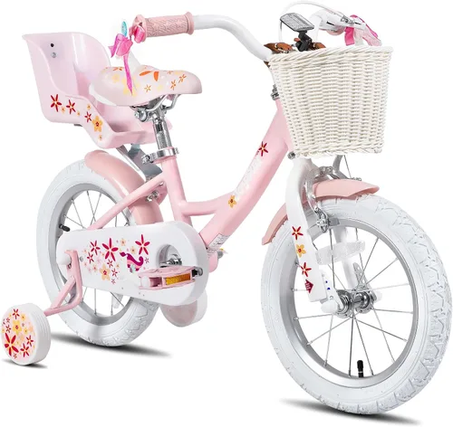 Miniatura 10 de JOYSTAR Unicorn Kids Bike for Girls Ages 2-9 Years Old, 12 14 16 18 Inch Kids Bike with Training Wheels, Doll Seat, Streamers and Basket, Toddler