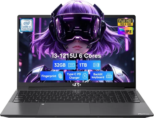Miniatura 14 de NIMO 15.6'' IPS FHD Laptop, 16GB RAM 1TB SSD Intel i3-1215U (Beat R5-7520U, 6 Cores Up to 4.4GHz) Student Computer with 65W Fast PD, 2 Years