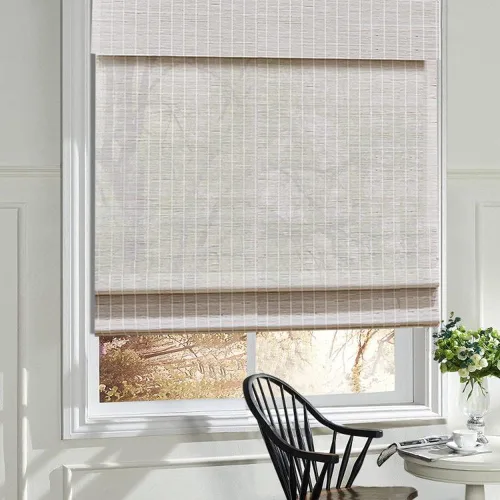 Miniatura 16 de Cortinas romanas de madera para ventana, cortinas de bambú opacas forradas, fácil instalación para el hogar y el jardín, patrón 1