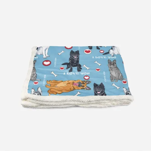 Miniatura 6 de AILONEN Manta de perro de Malinois belga para niños y adultos, variedad de dibujos animados de patrón de cachorro y manta con estampado de patas