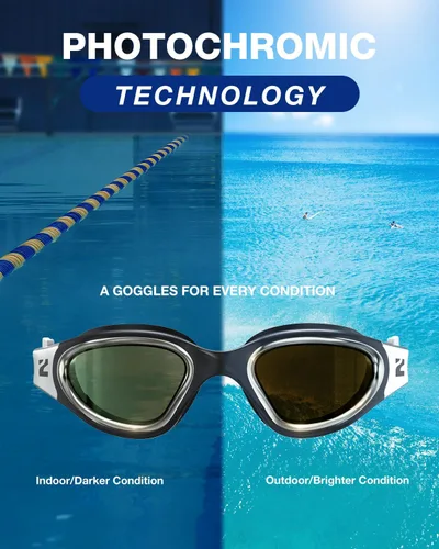 Miniatura 3 de ZIONOR Gafas de natación, G1 Ultra fotocromáticas polarizadas gafas de natación para hombres y mujeres