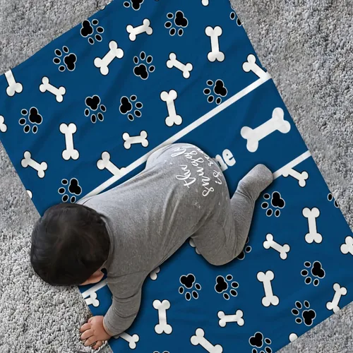 Miniatura 4 de Manta personalizada para perro, impresión de pata personalizada, regalo súper suave para mascotas, 30 x 40 pulgadas, tamaño pequeño y mascota