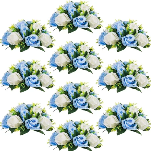 Miniatura 17 de Centros de mesa de flores para mesas de boda: decoraciones de mesa de Halloween, bolas de flores negras, centros de mesa para compromiso, ceremonia
