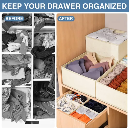 Miniatura 2 de Criusia Organizador de Cajones de Ropa, Paquete de 12 Unidades, Organizador de Cómoda para Guardería, Dormitorio, Closet, Organización