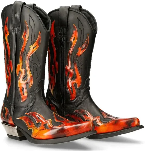 Miniatura 3 de New Rock 7921 Flame Western - Botas vaqueras para hombre