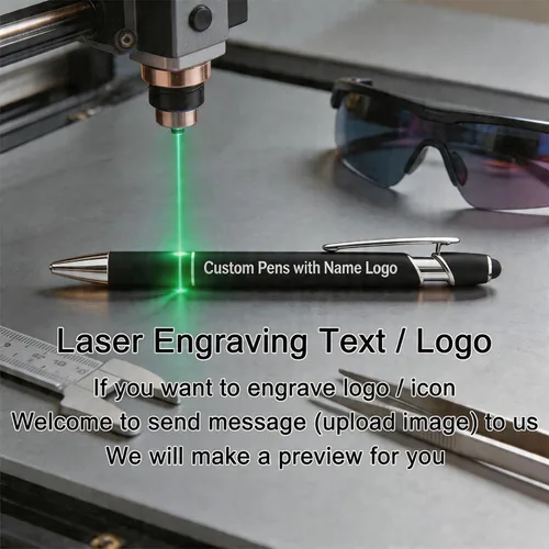 Miniatura 7 de Bolígrafos personalizados con nombre, texto, logotipo, bolígrafo personalizado para eventos de oficina de negocios con lápiz óptico para pantalla
