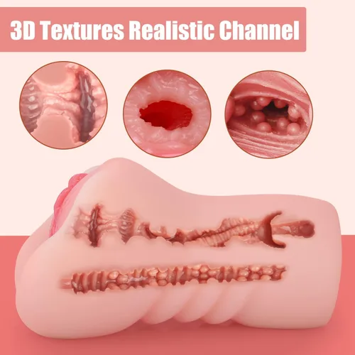 Miniatura 2 de Masturbadores masculinos con vagina de bolsillo de textura 3D realista y ano apretado, muñeca sexual, juguete adulto, juego anal y de felación