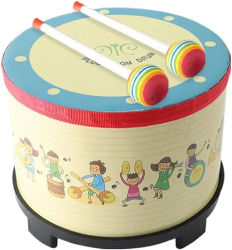 Floor Tom Drum - Instrumento de percusión colorido de 8 pulgadas con 2 mazos para niños, regalo especial de Navidad y cumpleaños (8 pulgadas)