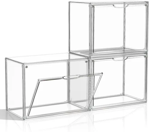 Organizador de Carteras para Clóset, Paquete de 3 Organizadores de Almacenamiento de Carteras, Vitrina de Acrílico Transparente para Coleccionables,