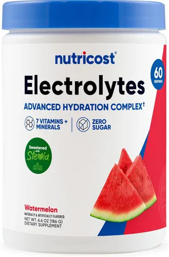 Miniatura 7 de Nutricost Electrolitos en Polvo Complejo (60 Porciones, Frambuesa Azul) - Mezcla de Bebida Suplemento de Hidratación con Vitaminas y Minerales