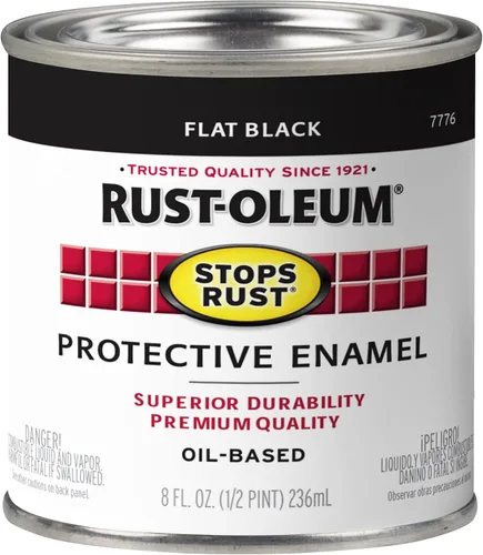 Miniatura 14 de Rust-Oleum 7776502-2PK - Pintura antióxido para aplicación con brocha, cuarto de galón, negro plano (paquete de 2)