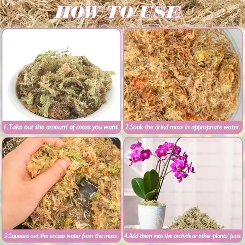 Miniatura 4 de Halatool 2.2LBS Musgo natural de Sphagnum para plantas 40 QT Musgo de turba premium de fibra larga para orquídea, musgo seco para trasplante