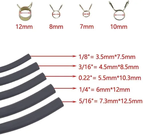 Miniatura 3 de Manguera de tubo de gasolina de 3 pies de 1/8 pulgadas, 3/16 pulgadas, 0.22 pulgadas, 1/4 pulgadas, 5/16 pulgadas, diámetro interior, compatible
