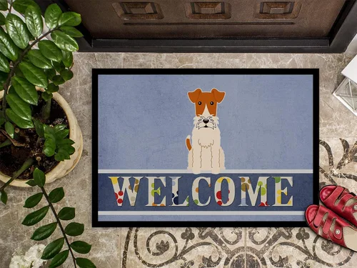 Miniatura 3 de Caroline's Treasures BB5682MAT - Felpudo de bienvenida con alambre Fox Terrier de 18 x 27 pulgadas, para interiores y exteriores, para entrada