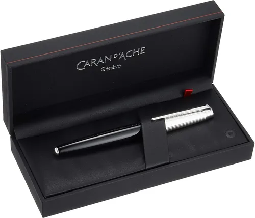 Miniatura 4 de Caran d'Ache Leman Pluma Estilográfica Mediana Bicolor Plateado - Negro