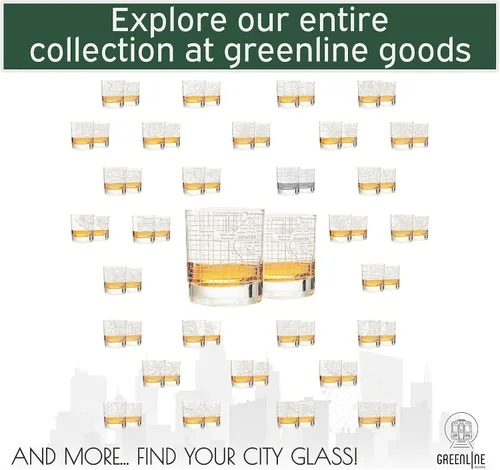 Miniatura 6 de Greenline Goods Vasos de Whisky - Juego de Regalo de Vaso Tumbler de 10 Oz para Amantes de Denver, Grabados con Mapa de Denver Vaso Old Fashioned