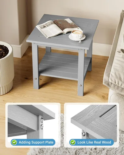 Miniatura 3 de YEFU Mesa auxiliar para exteriores para patio: 16 x 16 pulgadas, HIPS - Mesa auxiliar cuadrada pequeña para exteriores, mesas Adirondack de 2