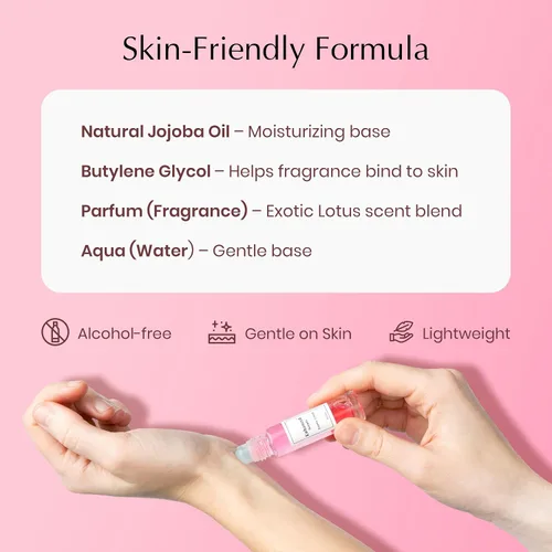Miniatura 6 de Perfume exótico de feromonas de loto para mujer – Elegante aroma de loto nucifera y rosa de damasco otoñal, fragancia floral de larga duración