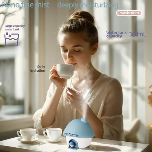 Miniatura 2 de Humidificador para dormitorio, humidificador portátil, humidificadores de bebé con 7 modos de iluminación de ambiente de puesta de sol y 2 modos
