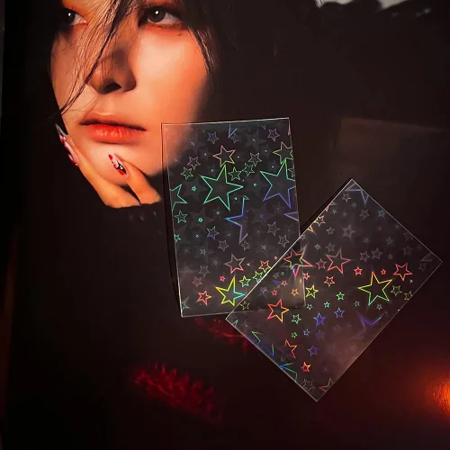 Miniatura 3 de 100 paquetes de fundas para tarjetas de fotos láser estrella Kpop, fundas ultra gruesas de 200 micrones, protector de tarjetas de fotos de ídolos