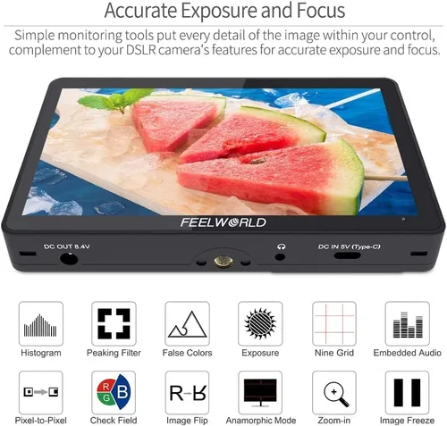 Miniatura 2 de FEELWORLD F5 Pro V4 Monitor de campo de 6 pulgadas Pantalla táctil Cámara DSLR Director de campo con 3D LUT F970 Kit externo IPS FHD 1920x1080 4K