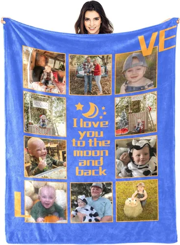Miniatura 15 de Manta personalizada con fotos, manta personalizada con fotos para parejas, papá, mamá, niños, perros, amigos, cumpleaños, boda, Navidad, Año Nuevo