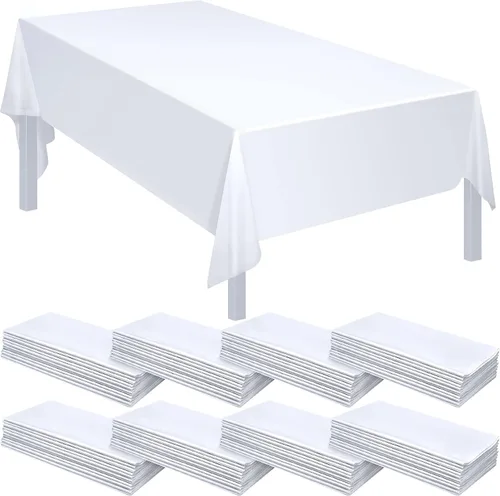Miniatura 7 de Paquete de 28 manteles rectangulares de plástico desechables de 54 x 108 pulgadas, manteles desechables para mesas rectangulares, manteles