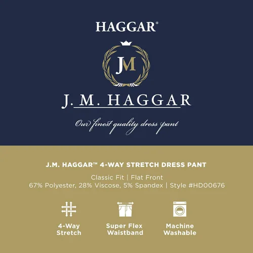 Miniatura 4 de J.M. Haggar Men's Classic Fit Flat Front Dress Pant-Regular and Big & Tall Sizes
