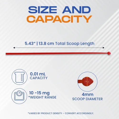 Miniatura 4 de Micro cuchara para polvo (10-15 mg) – Cucharas medidoras de miligramo 25 unidades sin BPA Mg Scoop FitPowders